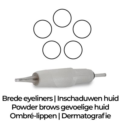 PMU naaldmodule 5-punts round shader wit 5 stuks 