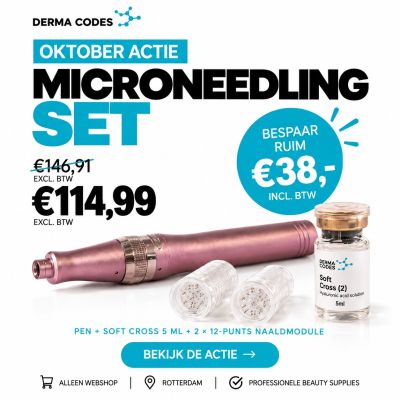 Microneedling Pen Actieset met Soft Cross Hyaluronzuur en 2 Naaldmodules