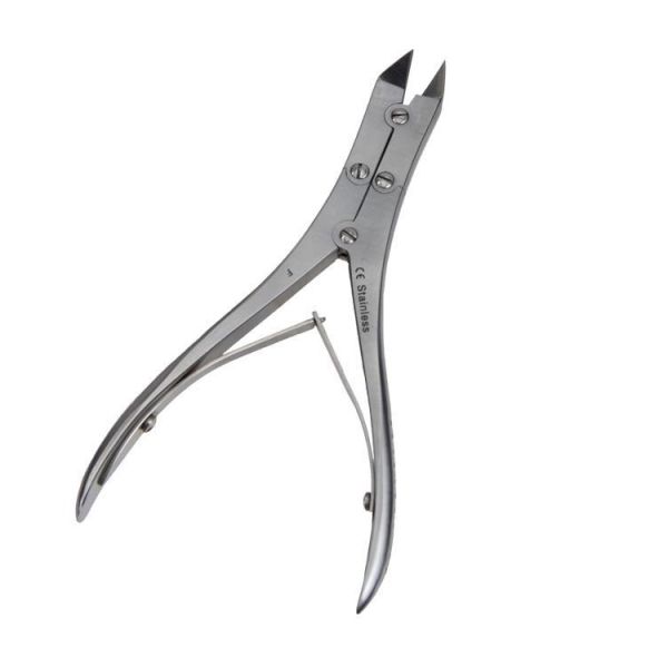 Inox nageltang met dubbelscharnier rechte bek - Derma Codes